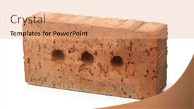  Presentation with tomato ketchup single red - Colorful presentation enhanced with single rough red clay brick isolated on white backdrop and a coral colored foreground