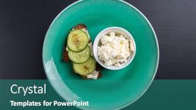  Presentation with cucumber cream - PPT layouts having single-sandwich-with-cream-cheese background and a teal colored foreground