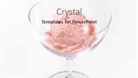  Presentation with strawberry ice cream - PPT layouts enhanced with single scoop of strawberry ice cream in cocktail glass background and a white colored foreground