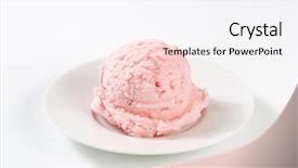  Presentation with ice cream strawberry - Colorful slide deck enhanced with single scoop of strawberry ice backdrop and a  colored foreground