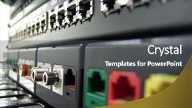  Presentation with server - Beautiful presentation theme featuring single server - close up shot of lan backdrop and a dark gray colored foreground