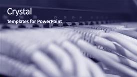  Presentation with network cabling - Presentation theme consisting of single server - network cables connected background and a navy blue colored foreground