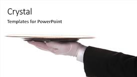  Presentation with butler - Presentation theme consisting of single server - waiter or butler background and a  colored foreground