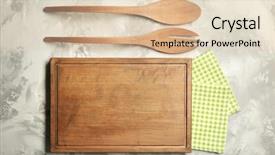  Presentation with cooking utensils - Amazing presentation design having single server - wooden board and cooking utensils backdrop and a lemonade colored foreground