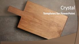  Presentation with wood gray - Audience pleasing slide deck consisting of single server - wooden cutting board on gray backdrop and a coral colored foreground