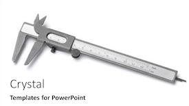  Presentation with simple - Slides with single-simple-old-metal-caliper background and a white colored foreground