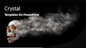  Presentation with skull - Presentation design featuring single-skull-wth-smoke-tail background and a black colored foreground