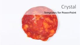  Presentation with chorizo - Audience pleasing slide deck consisting of single-slice-of-chorizo backdrop and a cool aqua colored foreground