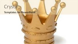  Presentation with toy - Colorful PPT layouts enhanced with single-small-golden-toy-crown backdrop and a blonde colored foreground