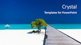  Presentation with single tree - Slide set enhanced with single small tree in maldives background and a dark gray colored foreground