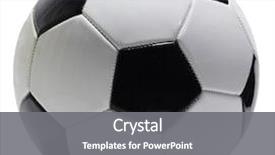  Presentation with soccer - Beautiful presentation featuring single soccer ball isolated backdrop and a gray colored foreground