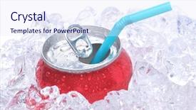  Presentation with soda - Slide deck enhanced with single soda can in ice background and a sky blue colored foreground