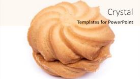  Presentation with biscuit - PPT theme enhanced with single-spiral-biscuit-cookie-isolated background and a lemonade colored foreground