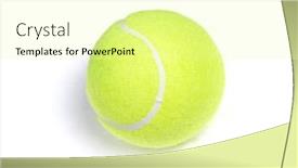  Presentation with tennis - Slide deck consisting of single tennis ball isolated on white background background and a blonde colored foreground