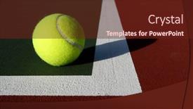  Presentation with court - Slide deck enhanced with single-tennis-ball-with-court background and a tawny brown colored foreground