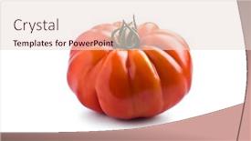  Presentation with tomato - Beautiful presentation theme featuring single-tomato-isolated-on-white backdrop and a lemonade colored foreground
