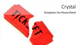  Presentation with ticket - Slide set having single-torn-red-ticket background and a white colored foreground