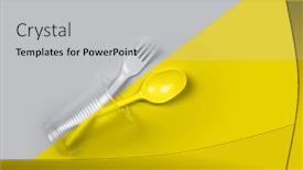  Presentation with 2021 - Amazing slides having single-use-plastic-cup-fork backdrop and a light gray colored foreground