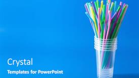  Presentation with plastic straws - Beautiful PPT layouts featuring single-use-plastic-drinking-straws backdrop and a gray colored foreground
