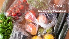  Presentation with plastic waste - Theme enhanced with single-use-plastic-waste-issue background and a coral colored foreground