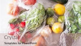 Presentation with plastic waste - Beautiful theme featuring single-use-plastic-waste-issue backdrop and a coral colored foreground