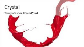  Presentation with abstract red - Slide set consisting of single wave - abstract red splash isolated background and a  colored foreground