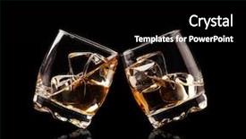  Presentation with shots - Cool new PPT theme with single wave - isolated shots of whiskey glasses backdrop and a black colored foreground