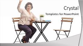  Presentation with lady - Presentation with single wave - senior lady sitting background and a white colored foreground