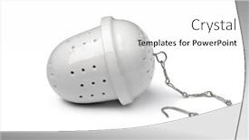  Presentation with ceramic - PPT theme enhanced with single-white-ceramic-tea-strainer background and a white colored foreground