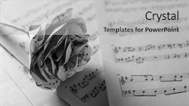  Presentation with white rose - Presentation design consisting of single white paper-made rose background and a light gray colored foreground