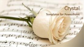  Presentation with music notes - Audience pleasing slides consisting of single white rose on musical backdrop and a lemonade colored foreground