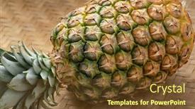  Presentation with pineapple - Presentation design with single-whole-fresh-ripe-pineapple background and a  colored foreground