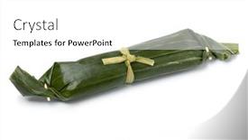  Presentation with banana - Theme consisting of single-whole-lemper-wrapped and a white colored foreground