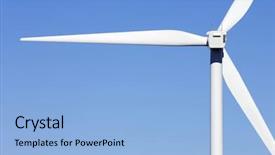  Presentation with windmill - Audience pleasing PPT theme consisting of single wind mill - close to the top backdrop and a light blue colored foreground