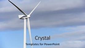  Presentation with wind energy - Cool new PPT layouts with single wind mill - closeup of a windmill backdrop and a light blue colored foreground