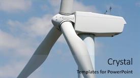  Presentation with renewable energy - Audience pleasing PPT theme consisting of single wind mill - detail of the top backdrop and a light blue colored foreground