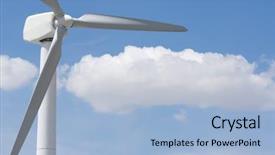  Presentation with windmill - PPT theme consisting of single wind mill - detail top of a windmill background and a light blue colored foreground