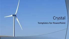  Presentation with renewable energy - Colorful presentation theme enhanced with single wind mill - solitary windmill for renewable electric backdrop and a  colored foreground
