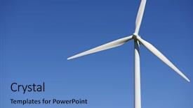  Presentation with windturbine - Slide deck with single wind mill - windturbine for electric energy production background and a  colored foreground