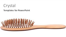  Presentation with brush - Colorful slide deck enhanced with single-wooden-massage-brush-comb backdrop and a white colored foreground