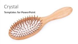  Presentation with brush - Theme having single-wooden-massage-brush-comb background and a white colored foreground