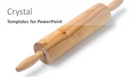  Presentation with wooden - PPT layouts featuring single-wooden-rolling-pin-close background and a white colored foreground