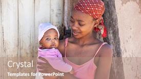  Presentation with third - Presentation design featuring single-young-african-mother background and a coral colored foreground