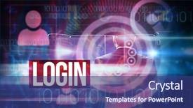  Presentation with login - Amazing presentation theme having singlelogin - word login and mature businessman backdrop and a ocean colored foreground