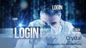  Presentation with login - Beautiful slides featuring singlelogin - word login and mature businessman backdrop and a light blue colored foreground