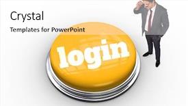  Presentation with login - Theme featuring singlelogin - word login and thinking businessman background and a white colored foreground