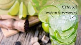  Presentation with standard drink unit - Colorful presentation theme enhanced with singles mixer - fresh mojito drink backdrop and a yellow colored foreground
