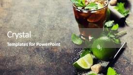  Presentation with sugar cubes - Cool new slide set with singles mixer - ingredients for making mojitos ice backdrop and a gray colored foreground