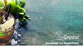  Presentation with sugar cubes - Presentation theme featuring singles mixer - ingredients for making mojitos ice background and a gray colored foreground