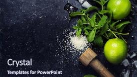  Presentation with sugar cubes - Cool new theme with singles mixer - ingredients for making mojitos ice backdrop and a  colored foreground